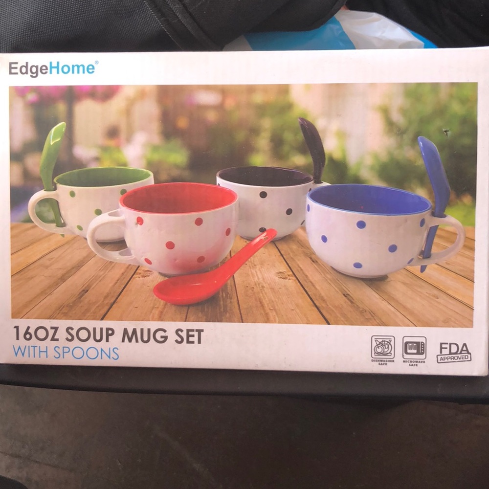 4pc soup mug set